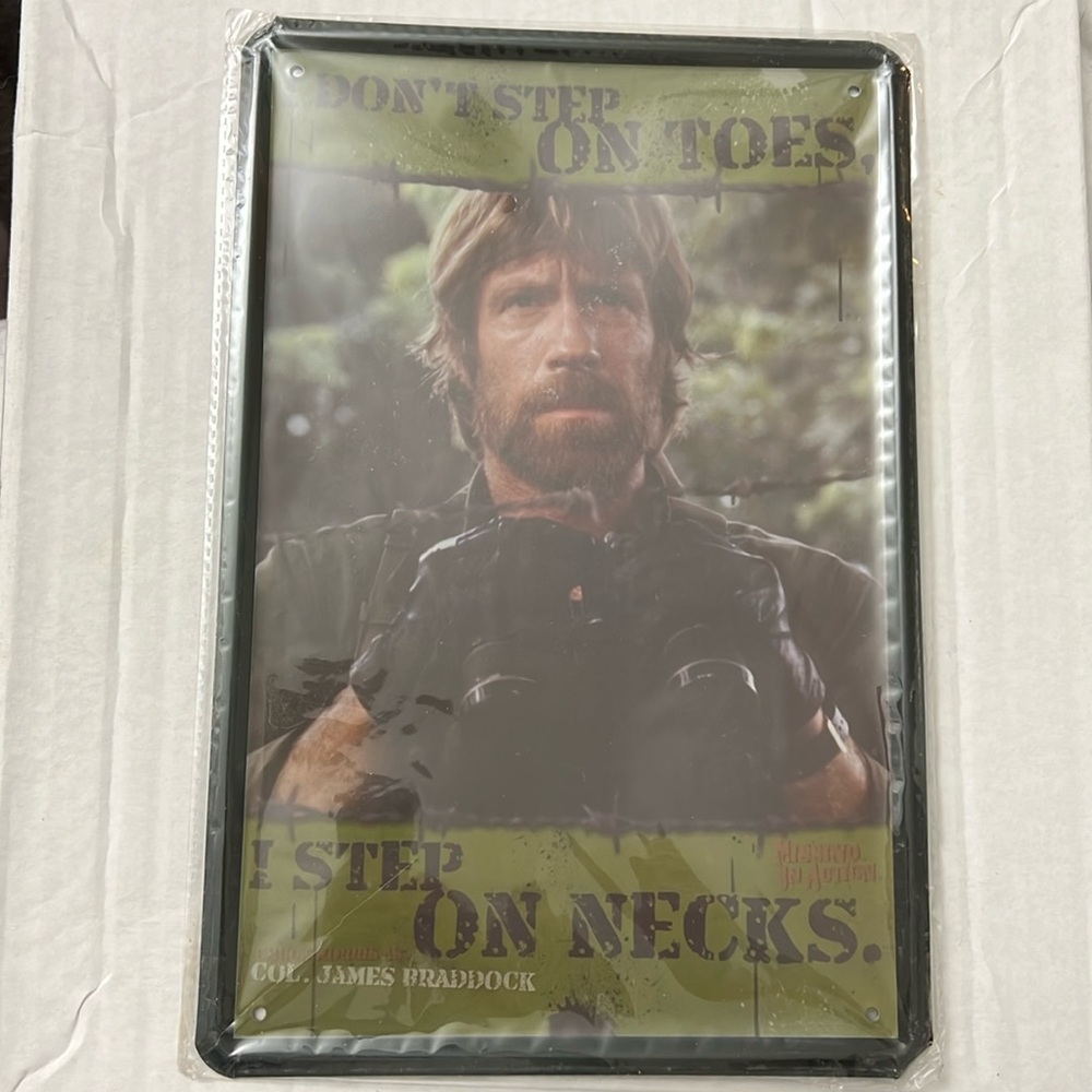 3/$20 - CHUCK NORRIS - 8x12” Metal Sign - NEW tin wall art